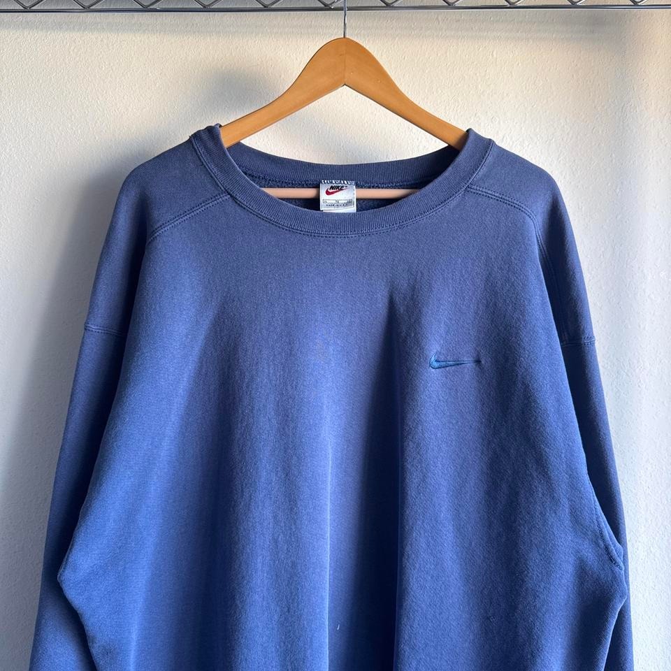 Vintage Nike Navy Blue Crewneck Sweater Sweatshirt Made In Usa Classic Athletic